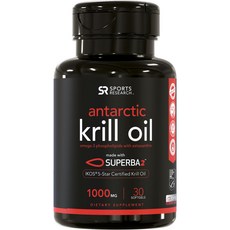 SPORTS RESEARCH 磷蝦油軟膠囊 1000mg, 30顆, 1罐