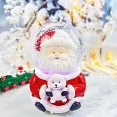 聖誕節水晶球音樂盒飄雪花創意禮物送孩子兒童男生女朋友閨蜜老師 QJNN, 中號聖誕雪人 手搖飄雪 彩燈 音樂,精美包裝+賀卡+禮品袋子