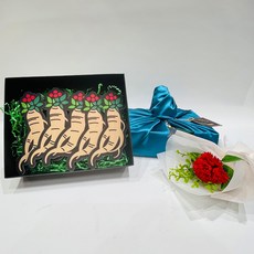 러블리팜 單支人造花 + 零用錢禮物套組, 人蔘 + 藍色, 1個