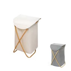 대나무 햄퍼 빨래바구니 의류보관함 속옷보관함 그레이, 1개