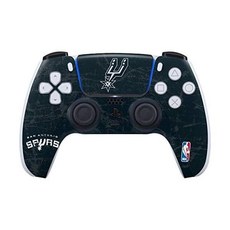 스키닛 데칼 게이밍 스킨 PS5 컨트롤러 호환 공식 라이선스 NBA 샌안토니오 스퍼스 세컨더리 로고 디자인, 1 Pack, Black - DSTSPU02