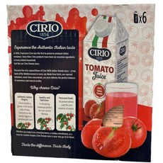 CIRIO 착즙 토마토주스, 750ml, 6개