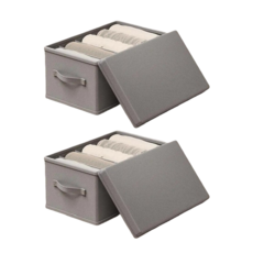 침실용 옷 수납박스 대용량 접이식 의류 정리함, 2개, 회색