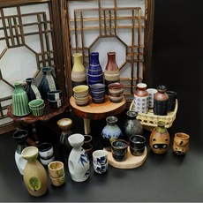 일본 도자기 사케 도쿠리&술잔 29종, 17.그린 술잔, 1개