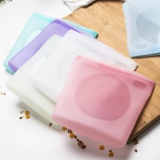 BLOWFISHFUGU 실리콘 진공 파우치 냉장고 파우치 실리콘지퍼백 식품 수납 파우치, 6개, 색상무작위, 1200ml
