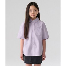 무신사 스탠다드 MUSINSA ANDARD KIDS 오버사이즈 옥스포드 반소매 셔츠 바이올렛