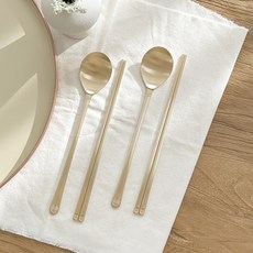 [숟가락 무료각인] 놋향 방짜유기 2인 복 수저세트, 1세트, 단품, 골드