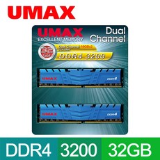 UMAX DDR4 3200 32GB(16GBX2) 桌上型記憶體, 1個