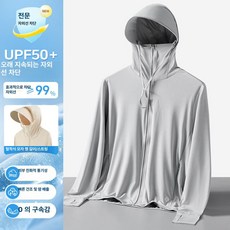 여성용 플러스 실크 자외선차단 경량 재킷 자켓 바람막이 트레킹 여름, 1개, 남성용 실버그레이 UPF50 폴리에스터