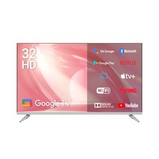 큐빅스 81cm 32인치 HD LED TV 화이트에디션 구글 스마트 티비 안드로이드5.0 에너지1등급 고화질티비, 방문설치, 벽걸이형, 32 HD 화이트, 81cm(32인치)