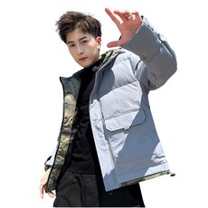 小蘭優購羽絨棉外套男，加厚保暖連帽外套，秋冬防風時尚男士外套