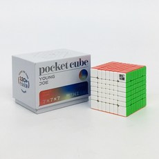 7X7 YJ 지룽 포켓 미니 자석 큐브 77 Zhilong Pocket Mini M 선수용 큐브 777, 1개, 혼합색상