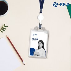 사원증 케이스 릴홀더 신분증 회원증 RF 카드 목걸이 케이스 + 고급 릴홀더, 1개, 릴홀더 + 사원증 케이스