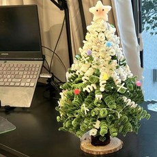 迷你聖誕樹 手作裝飾道具, 大號綠色聖誕樹【贈燈串】1個