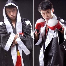 廣隆 拳擊戰袍 泰拳MM比賽出場服 散打服 披風 舞台表演服, 1個, XXL