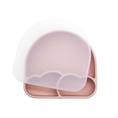 이유식 유아식판 흡착볼 BPA Free 100% 안전 실리콘 공룡/햇님, 1개, 햇님 연핑크 식판