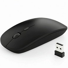 YABBOQ 무선 마우스 인체 공학적 2.4G 광학 무선 마우스 버튼 4개 800/1200/1600 DPI 노트북 맥북 데스크톱용 USB 수신기가 있는 휴대용 마우스, 블랙1