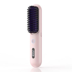 DDJJ무선 빗고데기 온도조절가능, 단일, 핑크