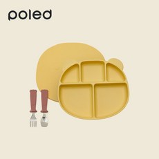 폴레드 이유식 흡착식판+스푼포크 자기주도 유아 아기 초기 중기, 블루베리잼