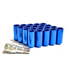 발통마켓 자동차 8색상 M12x1.5 롱타입 현대 기아 휠너트, 블루, 1세트