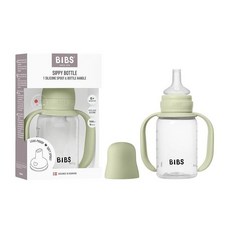 BIBS Sippy Bottle 150ml - 잡기 쉬운 손잡이와 부드러운 실리콘 가 있는 누출 방지 유아용 컵 - BPA 프리 아기 훈련 컵 - 세이지
