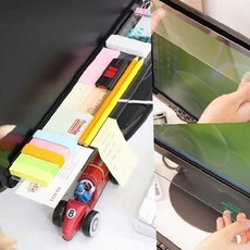 컴퓨터 화면 부착 메모 정리 보드 사무실 책상 업무 효율 문구 수납 투명 아크릴, 상세페이지 참조