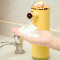 ICARER FAMILY 萌寵自動感應泡沫洗手機 家用智慧皂液器, 黃色*萌寵兩用可掛牆, 1個