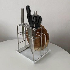 304 스테인리스 칼꽂이 도마 거치대 주방 수납 랙 배수형 칼 정리대, 1. 304 스테인리스 칼/도마 홀더