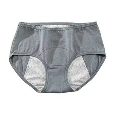 褲公主 生理褲 大尺碼 純棉抗菌 中低腰無痕生理褲 月經褲, 灰色