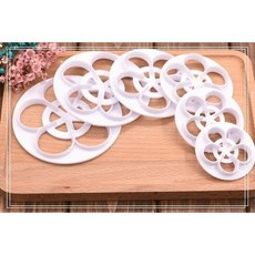 大祺百貨 玫瑰花造型餅乾壓花模具 翻糖裝飾工具 六件套裝, 詳見包裝, 詳見包裝