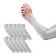 KI ecobe 에코비 무봉제 스포츠 쿨토시 냉감 쿨맥스 팔토시(10개 구성세트), 그레이