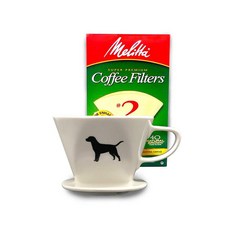 Simply 참ed Melitta 필터 40개가 있는 세라믹 푸어 오버 커피 메이커 - 풍부한 브루드 커피를 위한 우아한 1인용 드리퍼 베이스 치수 10.2cm(4인치) 높이, Black Lab_145667