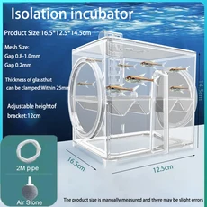 투명 물고기 탱크 부화 상자 아크릴 격리 Guppy 작은 산란 상자를위한 외부 내장 후크 인큐베이터, 01 하얀색