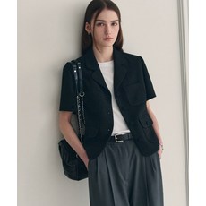 [국내매장정품] 드로우핏 DRAW FIT 우먼 DRAWFIT WOMEN 반팔 트위드 테일러드 자켓 [BLACK] DFWMJK5201BK 169777