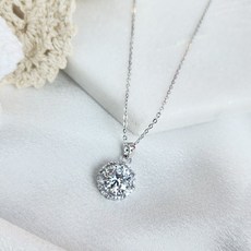 플래쉬 다이아 꽃 클러스터 스터드 목걸이roo4+8PvD