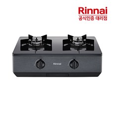 린나이 2구 가스레인지 새틴티타늄 AA건전지, LNG