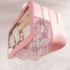 목욕 가방 수영장 바닷가 메쉬 물놀이 가방 다용도 세면도구 화장품 휴대용 여행용 파우치 물빠짐 바캉스, 블랙