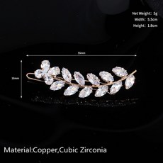 웨딩화관 셀프웨딩 화관 꽃 헤어장식 스몰웨딩 큐빅 지르코니아 헤어 빗, 골드 hs-j6383g