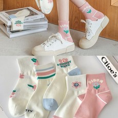 WODEMI 女款春夏短筒襪5雙組 W716