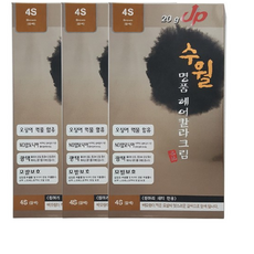 수월 명품 헤어칼라 크림 염색약, 4S 갈색, 3개