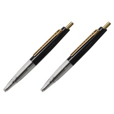 안테릭 미니 유성 볼펜 0.5mm BP10, 피치 블랙 + 크리스탈 클리어, 2개