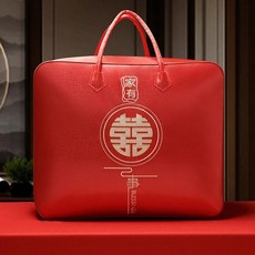 빨간색 웨딩 이불 보관 가방 휴대용 면 축하, I. 천지합치 (공단 옥스포드 단독 만침 자수)