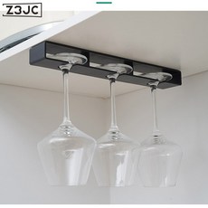 Z3JC 創意倒掛紅酒杯架廚房杯架倒掛杯架家用酒櫃酒吧懸掛杯架免打孔, 1個, 長款黑色(單個裝):如圖