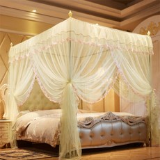 침대설치 캐노피 커튼형 침대 모기장 180x200cm