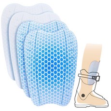 Shupakul 스키 가드 젤 패드 4개 15.2 x 10.2cm(6 x 4인치) 스노우보드 정강이 패드 재사용 가능한 스키 정강이 보호대 패드 스키 부츠 라이너용 압력