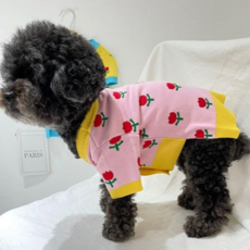 페시얌 튤립 니트 가디건 강아지가을옷, 핑크, 1개