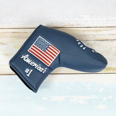 퍼터커버 일자 블레이드 헤드커버 성조기 USA, 네이비, 네이비, 1개