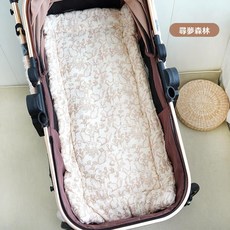 嬰兒推車墊 星星熊 縐布豆豆絨墊, 尋夢森林,40*80cm, 1個