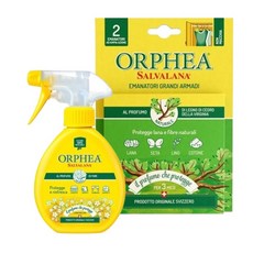 ORPHEA SALVALANA 衣物掛耳2入 衣物防護噴霧, 1個, 原木掛耳+經典噴霧