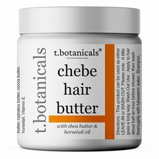 T.botanicals Chebe 버터 모발 성장을 위한 Chebe 헤어 버터 모발 강화 체브 모발 성장 버터 말꼬리가 있는 아유르베다 헤어 버터, T.botanicals Chebe 버터, 모발 성장을